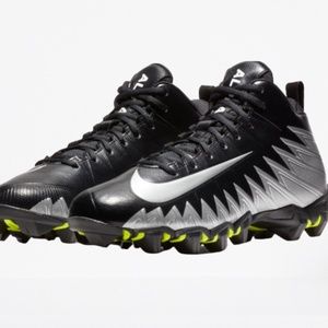 Nike Alpha Menace shark football cleats black grey